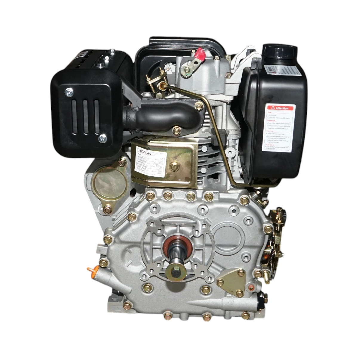 Motor diesel 10CP 186F, 418cc, turatie 3600rpm, ax rotund filetat 25.4mm, pornire sfoara DISUN08 (BK99864) [3]