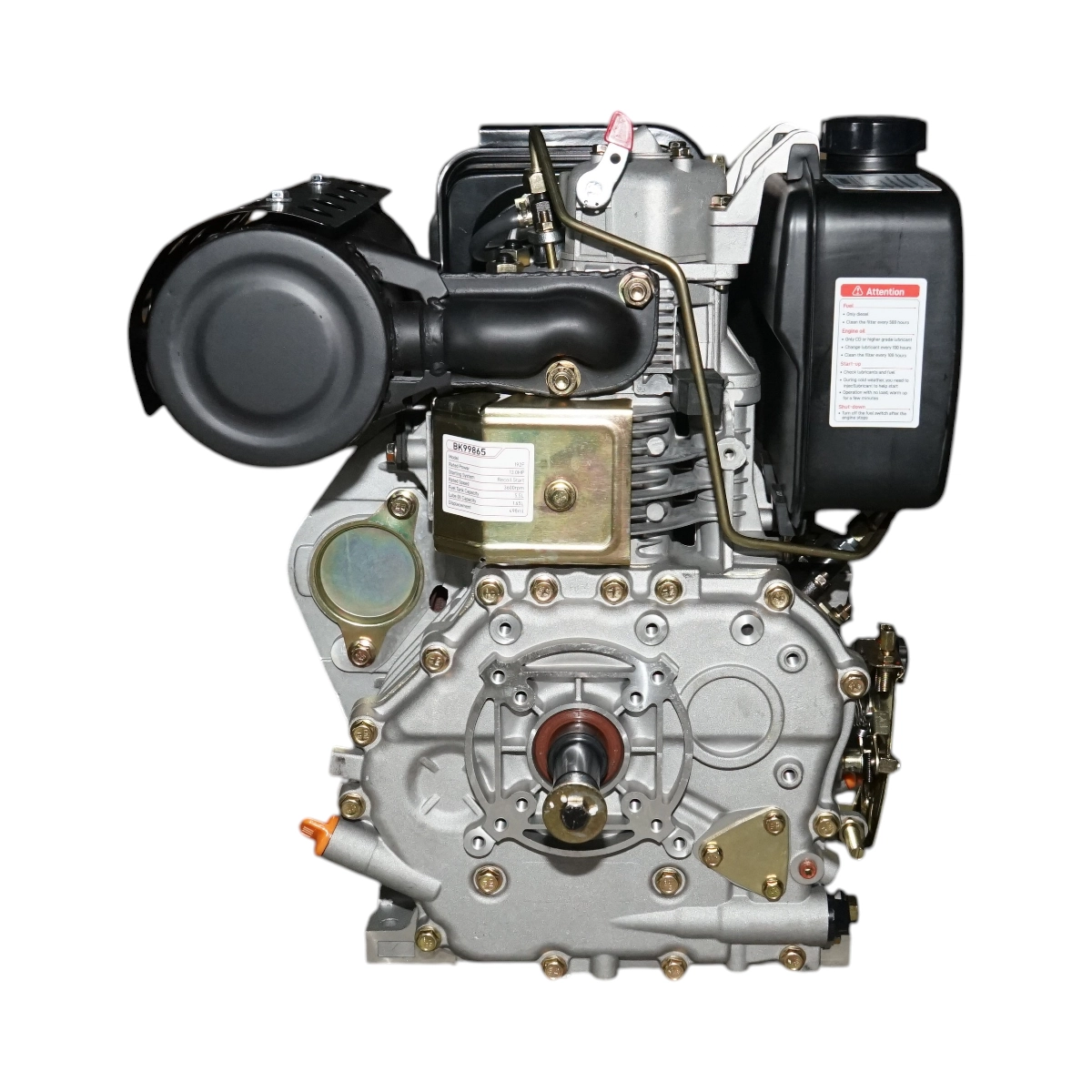 Motor diesel 13CP 192F, 498cc, turatie 3600rpm, ax rotund filetat 25.4mm, pornire DISUN09 ( BK99865) [3]