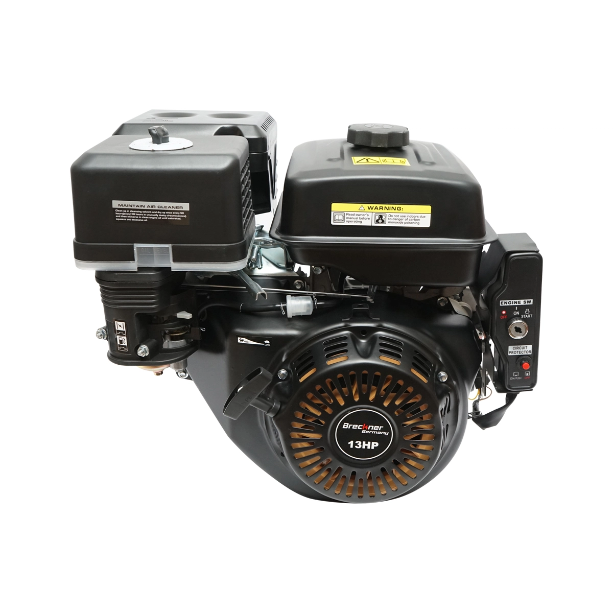 Motor pe benzina 13CP, 4 timpi, ax cu pana 25mm pornire cheie/sfoara, reductor priza (BK19818) [2]