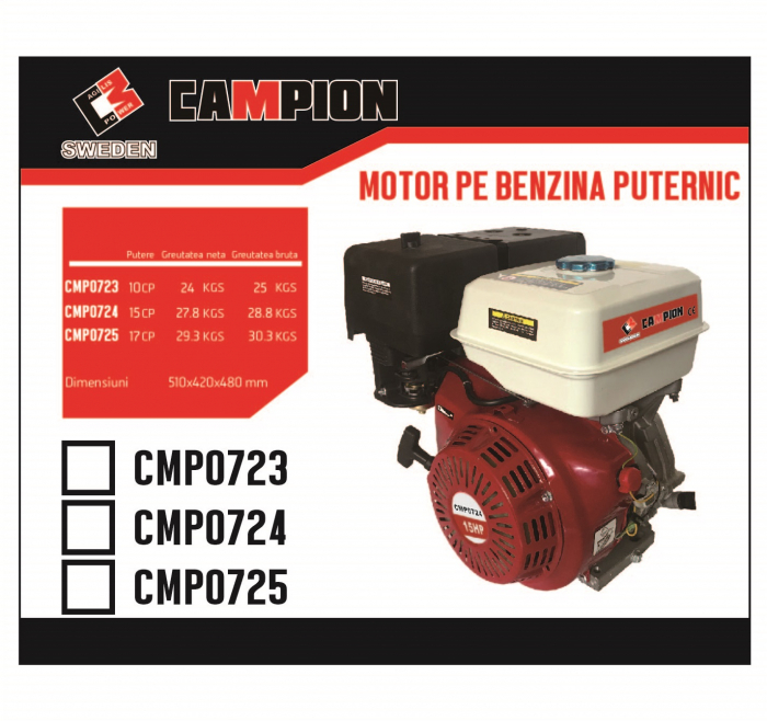 Motor pe benzina 4 timpi 10CP ax 25mm 177F (CMP0723) [2]