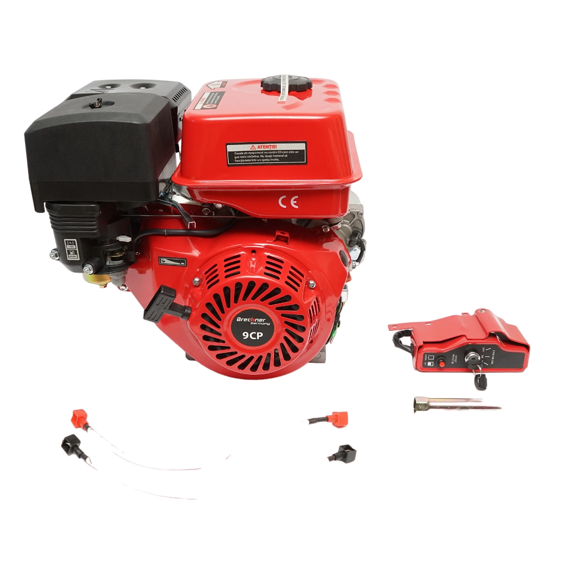 Motor pe benzina 9CP, 4 timpi, ax cu pana 25mm pornire cheie/sfoara, reductor priza DISLR18 (BK1321) [6]
