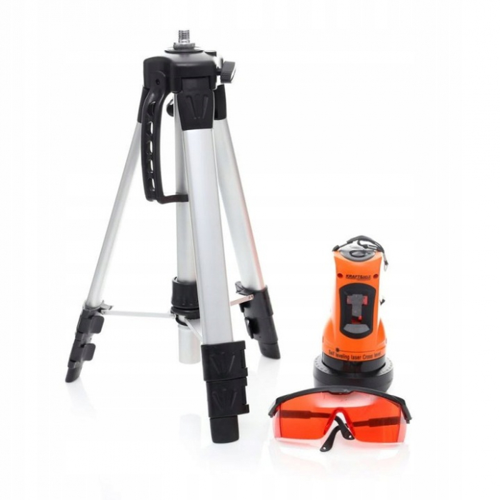 Nivela laser rotativ incrucisat 5m + trepied carcasa ochelari (KD10309) [7]