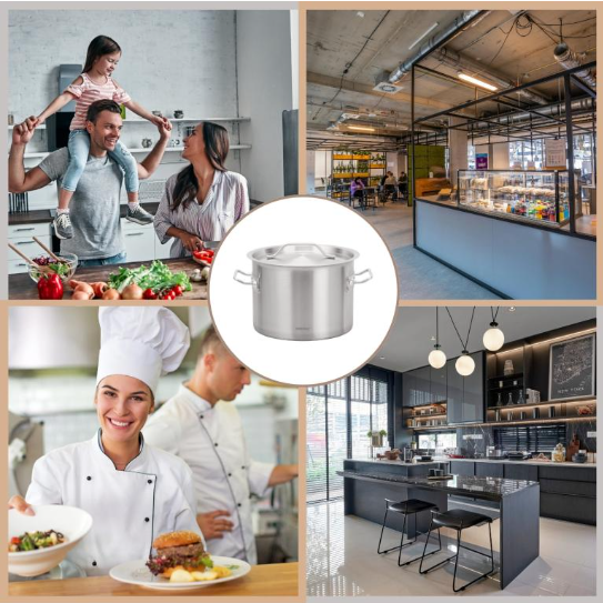 Oala catering inox 17L 32 cm cu capac si fund multistrat pentru inductie (KH-2023) [5]