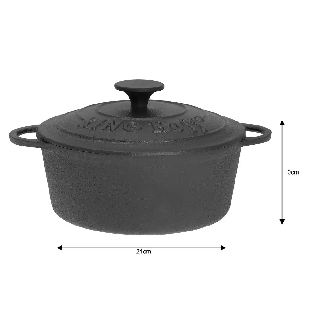 Oala cu capac fonta neagra 2.4 l 21 cm (KH-2253) [2]