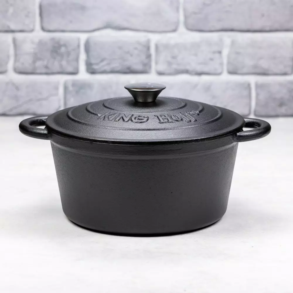 Oala din fonta 4 l neagra 24 cm (KH-1476) [4]