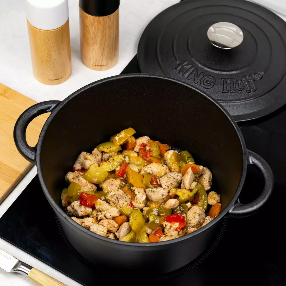 Oala din fonta 4 l neagra 24 cm (KH-1476) [3]