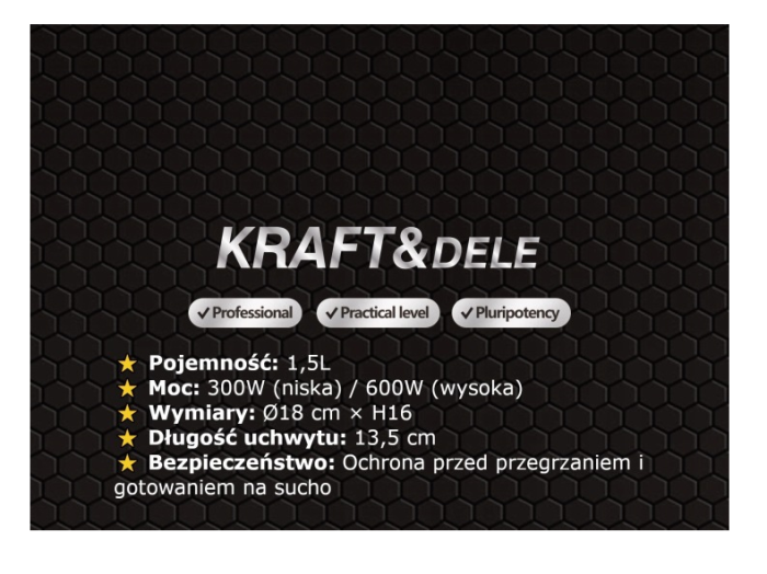 Oala electrica 1.5L 600W cu interior antiaderent si doua trepte de putere pentru gatit rapid (KD4169) [5]