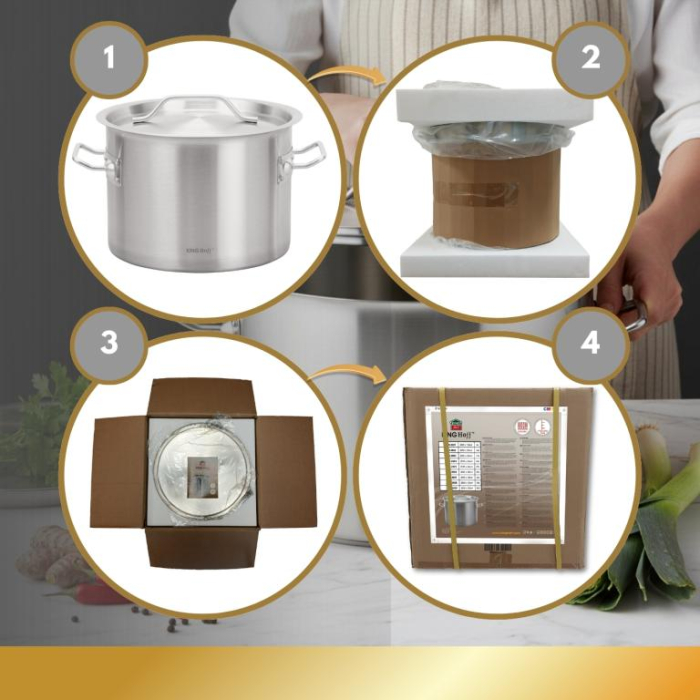 Oala inox 14L Ø30 cm cu capac metalic si baza inductie pentru uz casnic si profesional (KH-2022) [3]