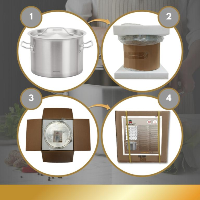 Oala inox 32L Ø40 cm cu capac metalic si baza inductie pentru uz profesional si casnic (KH-2026) [10]