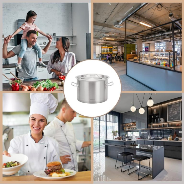 Oala inox 83L Ø55 cm cu capac metalic si baza inductie pentru uz profesional si catering (KH-2029) [10]