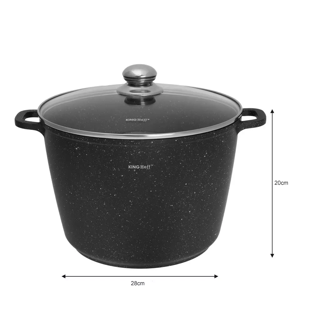 Oala otel inoxidabil cu invelis din marmura neagra 10 L, 28 cm (KH-1599) [2]