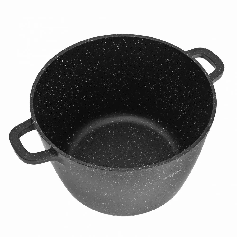 Oala otel inoxidabil cu invelis din marmura neagra 6.2 L, 24 cm (KH-1598) [2]