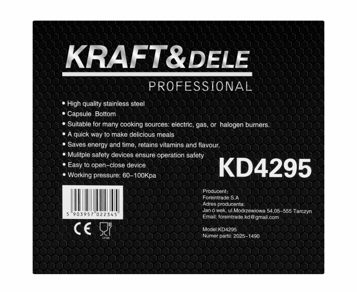 Oala sub presiune inox 4L 22 cm cu 7 sisteme de siguranta pentru gatit rapid (KD4295) [15]