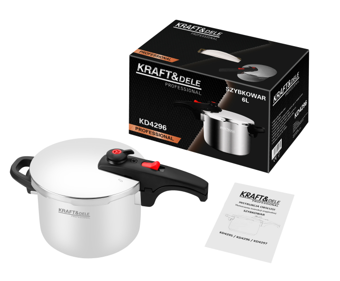 Oala sub presiune inox 6L 22 cm cu 7 sisteme de siguranta pentru gatit rapid (KD4296) [6]