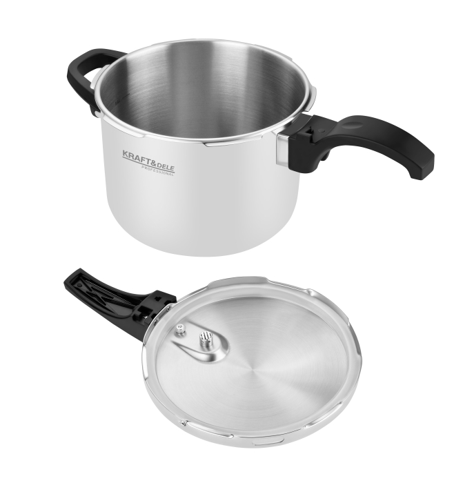 Oala sub presiune inox 6L 22 cm cu 7 sisteme de siguranta pentru gatit rapid (KD4296) [10]