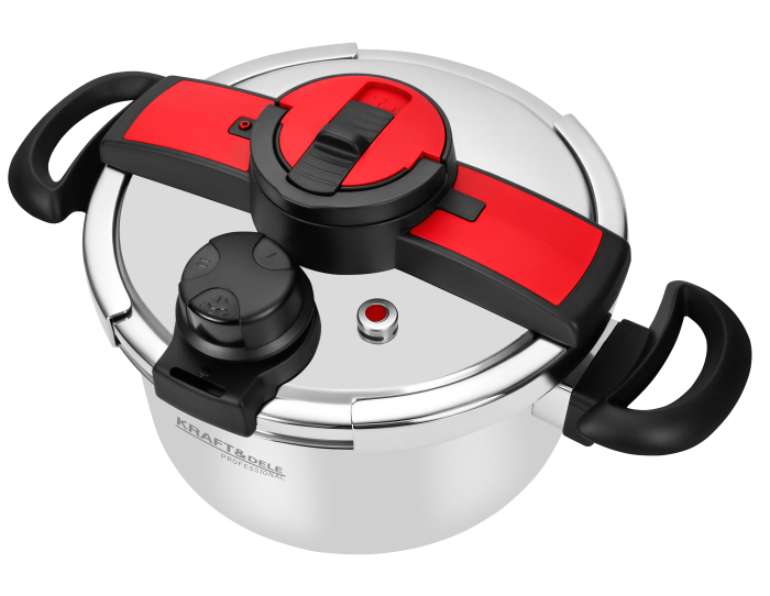 Oala sub presiune inox 6L 22 cm cu 7 sisteme de siguranta pentru gatit rapid (KD4298) [8]