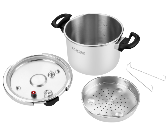 Oala sub presiune inox 8L 22 cm cu 7 sisteme de siguranta pentru gatit rapid (KD4299) [10]