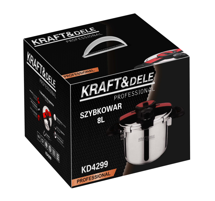 Oala sub presiune inox 8L 22 cm cu 7 sisteme de siguranta pentru gatit rapid (KD4299) [13]