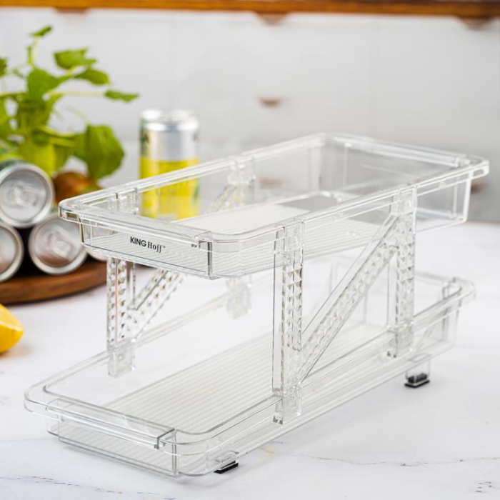 Organizator doze bauturi, dozator tip rulare gravitationala, doua niveluri, material transparent (KH-1944) [8]