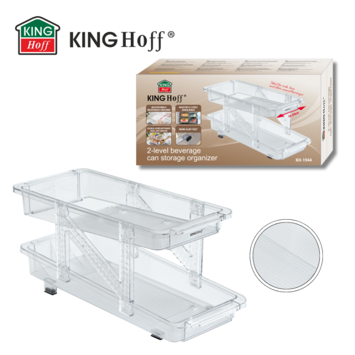 Organizator doze bauturi, dozator tip rulare gravitationala, doua niveluri, material transparent (KH-1944) [6]