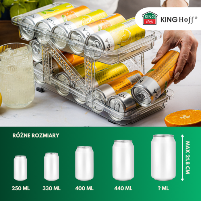 Organizator doze bauturi, dozator tip rulare gravitationala, doua niveluri, material transparent (KH-1944) [9]