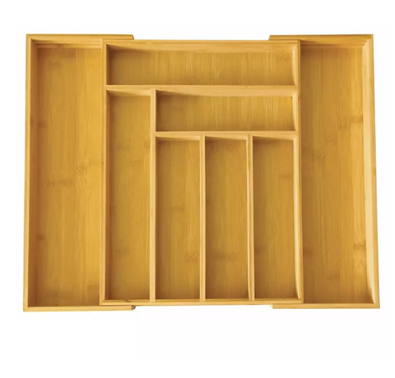 Organizator extensibil pentru sertar din bambus cu 8 compartimente (KH-1501) [3]