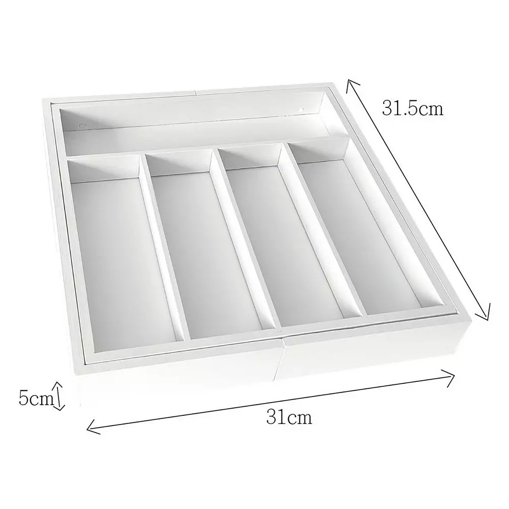 Organizator sertare bucatarie, bambus, culoare alb (KH-1746) [2]