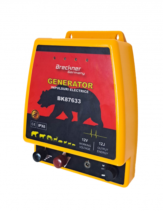 Pachet aparat generator impulsuri 12 Joule panou solar 30W baterie 12V 12Ah cutie din inox pentru gard electric (BK87633) [2]