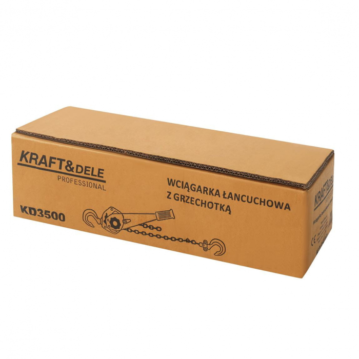Palan troliu macara scripete manual 1500kg 1.5T cu parghie si lant 3m 8mm (KD3500) [9]