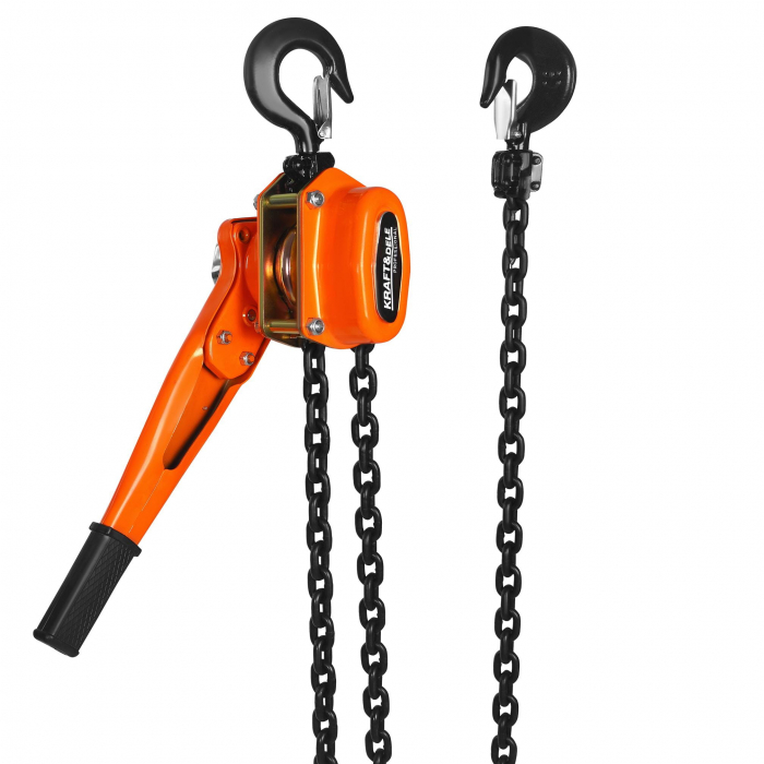 Palan troliu macara scripete manual 1500kg 1.5T cu parghie si lant 3m 8mm (KD3500) [7]
