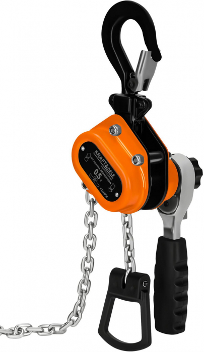 Palan troliu macara scripete manual 500kg cu parghie si lant 4m (KD3504) [1]