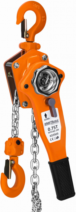 Palan troliu macara scripete manual 750kg cu parghie si lant 2m (KD3503) [1]