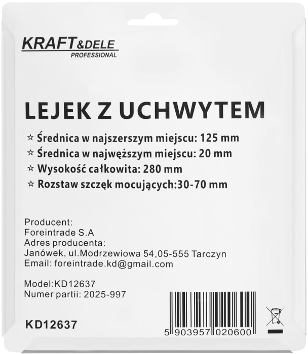 Palnie ulei cu maner reglabil, diametru 125 mm, inaltime 280 mm, fixare 30-70 mm (KD12637) [3]