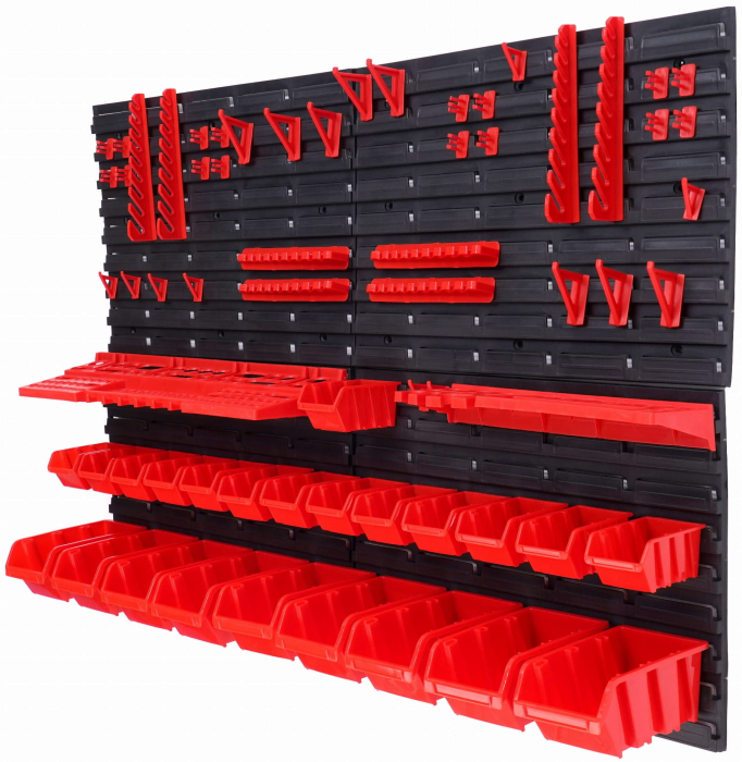 Panou metalic organizator scule 115x78cm, perforat, montare perete, cu suporturi si carlige (KD11860) [3]