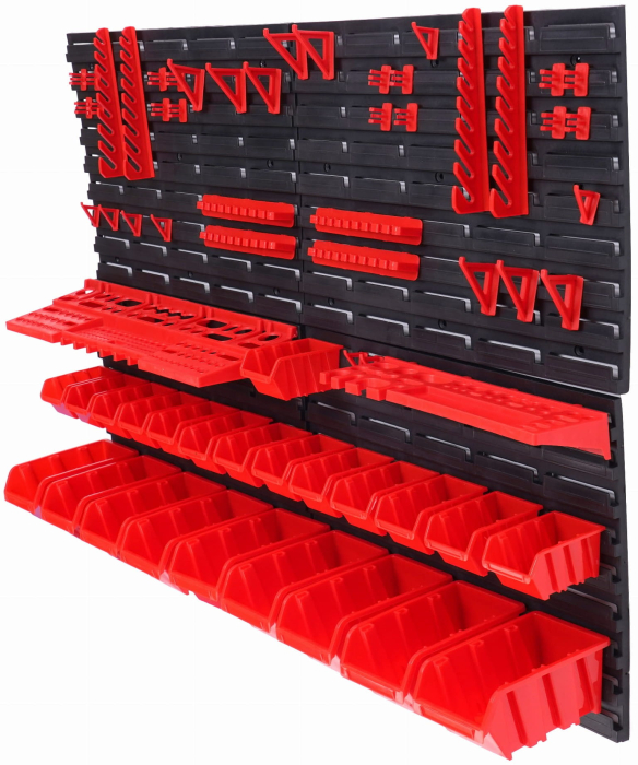 Panou metalic organizator scule 115x78cm, perforat, montare perete, cu suporturi si carlige (KD11860) [7]