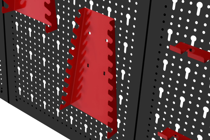 Panou metalic organizator scule 120x60 cm, perforat, montare perete, cu suporturi si carlige (KD11895) [9]
