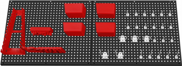 Panou metalic scule 112x45 cm cu suporturi si carlige pentru organizare atelier (KD11897) [3]