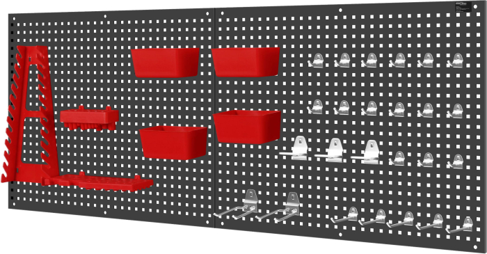 Panou metalic scule 112x45 cm cu suporturi si carlige pentru organizare atelier (KD11897) [6]