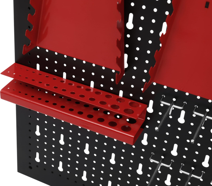 Panou metalic scule 120x60 cm, 3 segmente, perforat, cu carlige si recipiente (KD11898) [15]