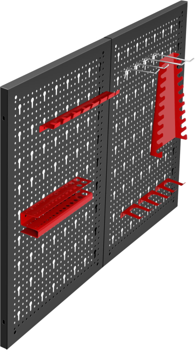 Panou metalic scule 80x60 cm, perforat, montare perete, cu suporturi si carlige (KD11896) [14]