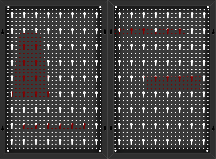 Panou metalic scule 80x60 cm, perforat, montare perete, cu suporturi si carlige (KD11896) [16]