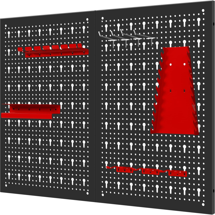Panou metalic scule 80x60 cm, perforat, montare perete, cu suporturi si carlige (KD11896) [6]