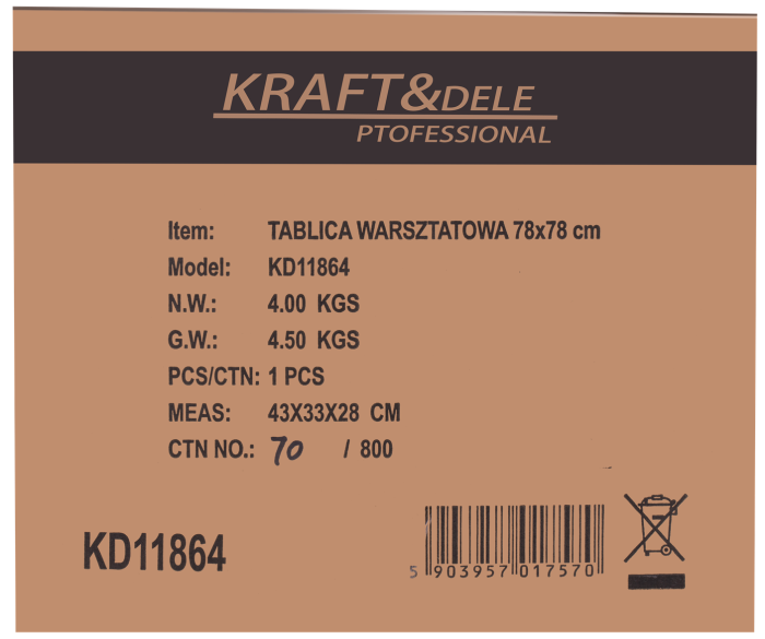 Panou pentru organizare scule de perete  78 x 78 cm + accesorii (KD11864) [15]