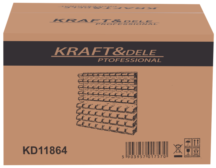 Panou pentru organizare scule de perete  78 x 78 cm + accesorii (KD11864) [13]