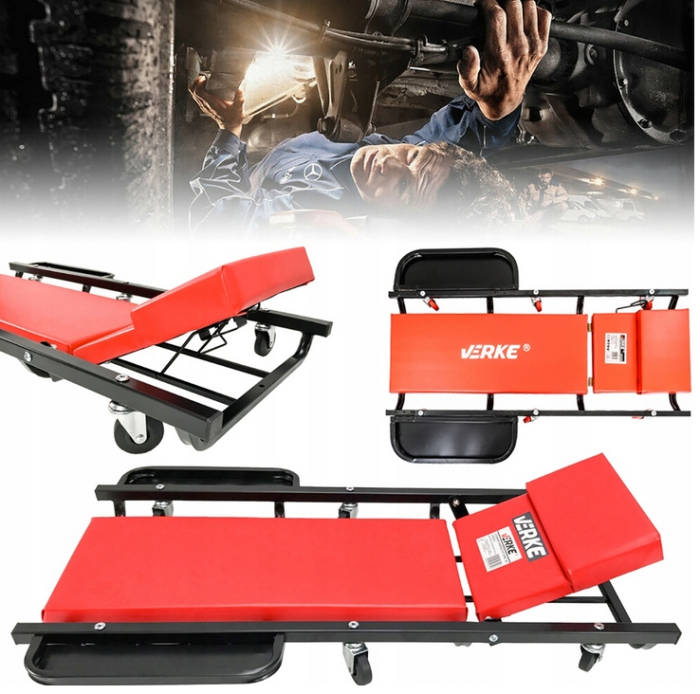 Pat de service auto cu roti pivotante, tetiera si suport pentru scule, 102 x 60 cm (V83252) [2]