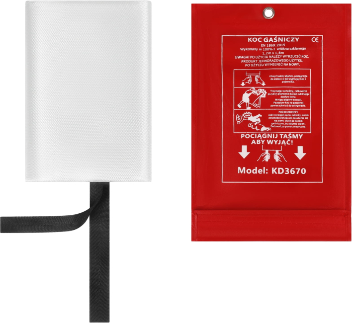 Patura antifoc din fibra de sticla 1.2x1.8 m pentru stingere incendii si protectie (KD3670) [6]