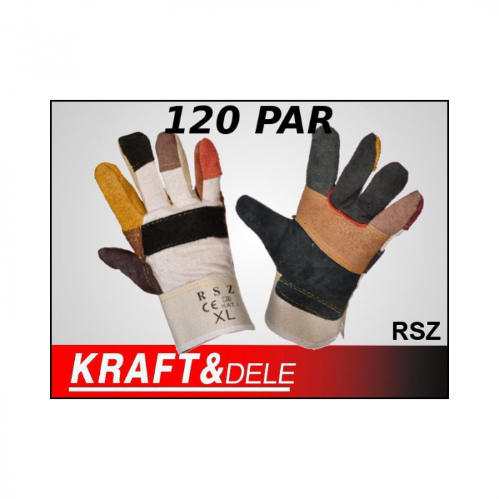 Pereche manusi protectie din piele palmari de munca (RSZ) [2]