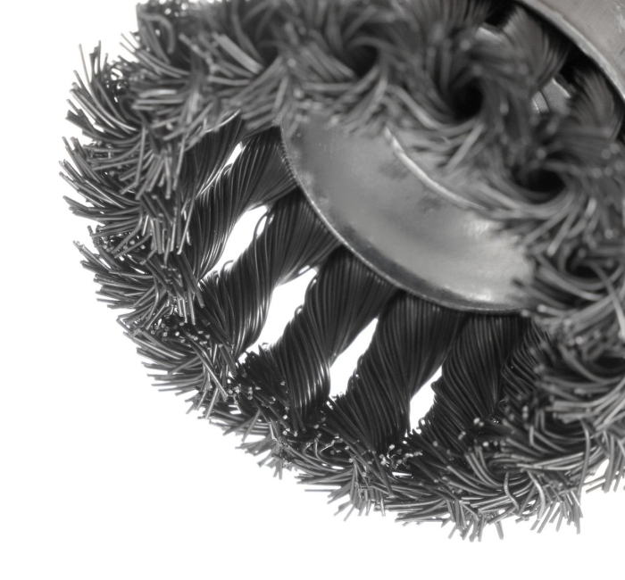 Perie frontala cu stift 75mm, M6, sarma otelita tip cupa (KD10990) [6]