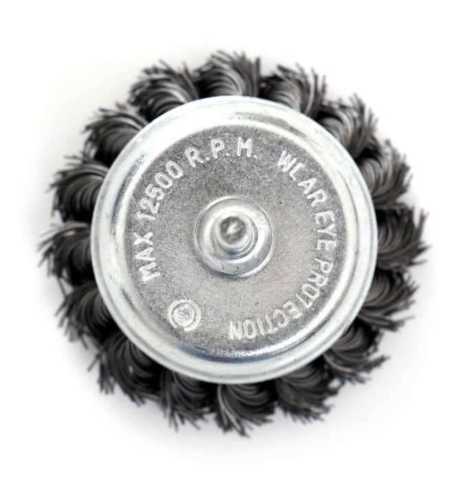 Perie frontala cu stift 75mm, M6, sarma otelita tip cupa (KD10990) [4]