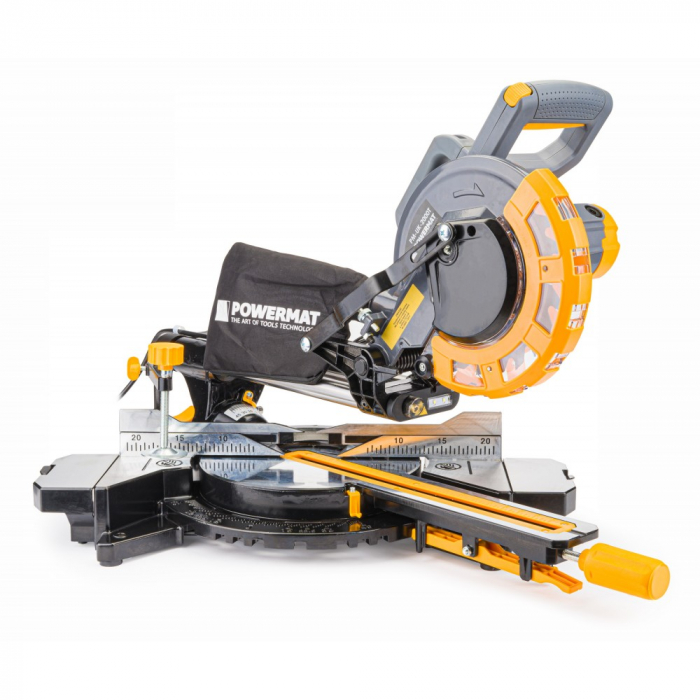 Fierastrau circular masina aparat debitat lemn 2000W debitator cu sanie glisare inclinare reglabila unghi (PM0687) [2]